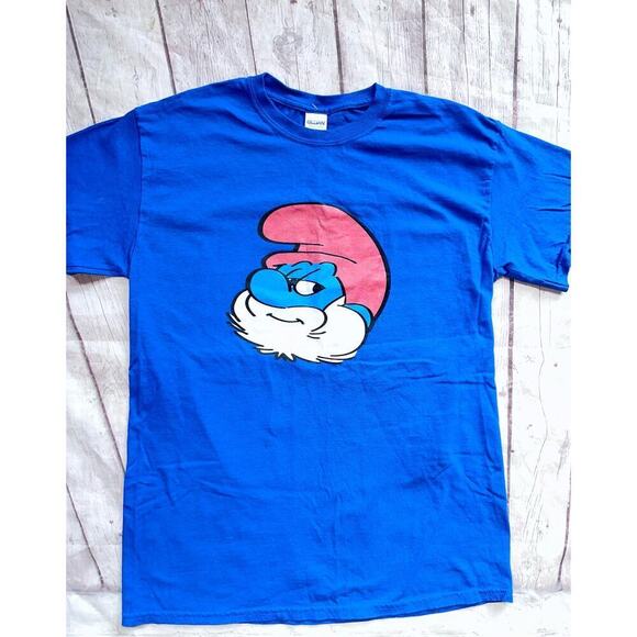 NWOT Unisex Adult Medium Gildan Papa Smurf Graphic SS TShirt - Picture 1 of 5